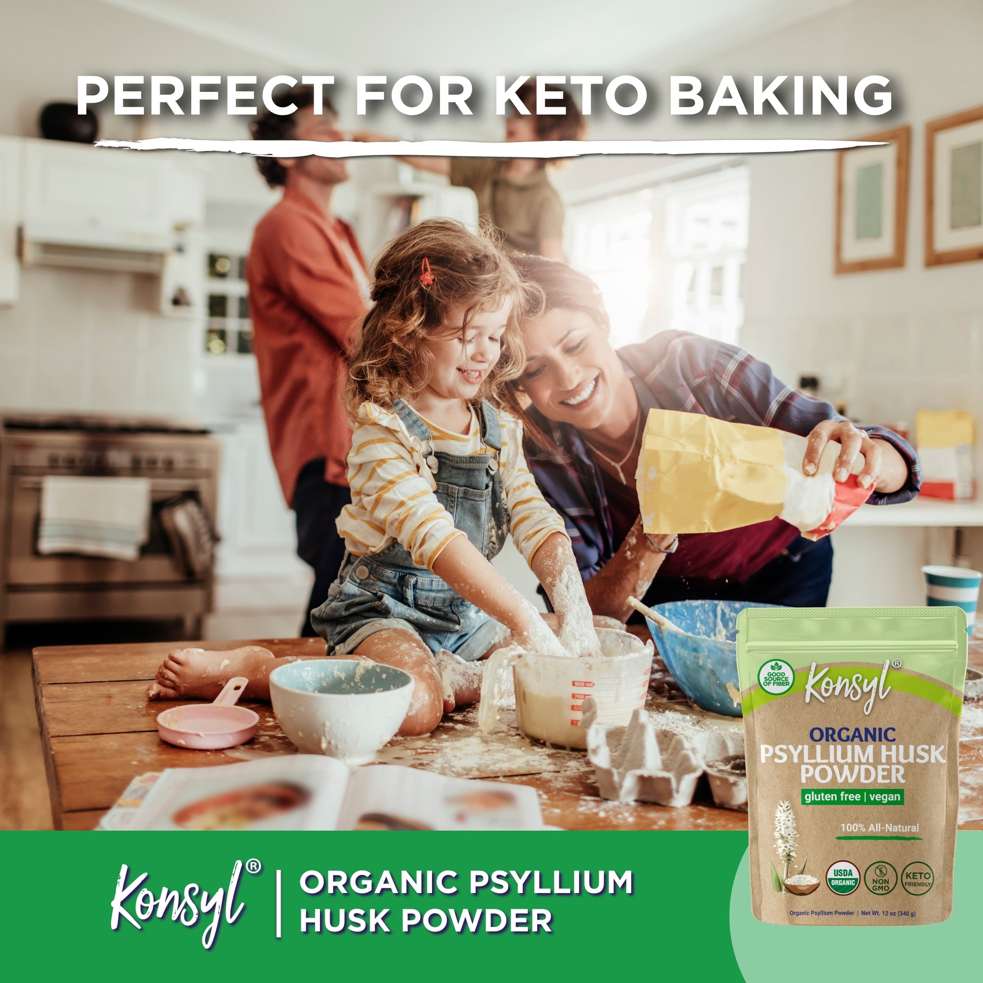 For Baking - Organic Konsyl Psyllium Fiber